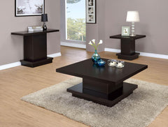 Reston - Pedestal Square Coffee Table - Cappuccino