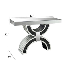 Nysa - Console Table With Faux Crystals - Mirrored