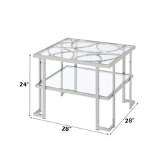 Kalan - End Table - Glass & Silver