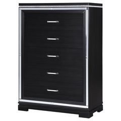 Cappola - 5-Drawer Bedroom Chest - Black