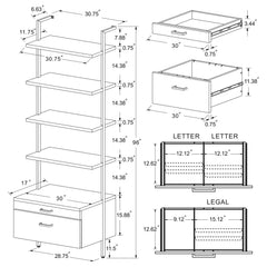 Owens - 3-Piece Wall Mounted Bookshelf Set - Walnut