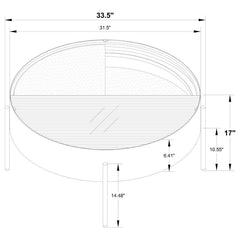 Ozella - Round Coffee Table With Hidden Storage Sandy - Black