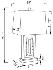 Ayelet - Tapered Shade Mirrored Table Lamp - Silver