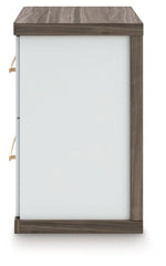 Kendanport - Two Drawer Night Stand - Brown / White