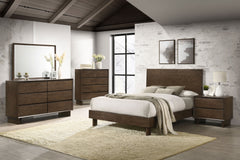 Glenwood - Eastern King Platform Panel Bed - Warm Brown