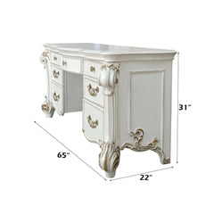 Vendome - Dresser - Beige PU & Antique Silver Finish