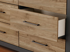 Vertani - Black / Honey Brown - Six Drawer Dresser