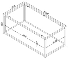 Cora - Coffee Table With Mirror Shelf - Chocolate Chrome