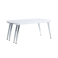 Acme - Coffee Table - White & Chrome Finish