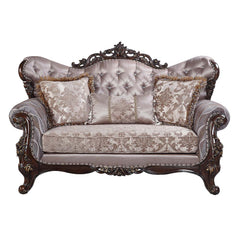 Benbek - Loveseat - Fabric & Antique Oak Finish