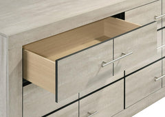 Trenton - 6-Drawer Bedroom Dresser With Mirror - Rustic Cream