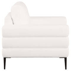 Jessel - Chenille Upholstered Track Arm Chair - Ivory