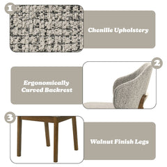 Oleia - Side Chair (Set of 2) - Chenille & Walnut
