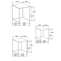 Imez - 3 Piece Rectangular Metal Nesting Table Set - Gray