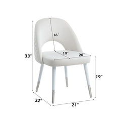 Zemirah - Side Chair (Set of 2) - White Velvet & White