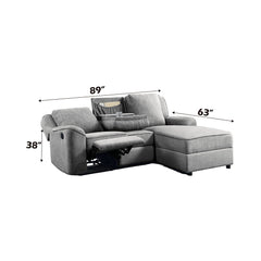 Destiny - Motion Sectional Sofa - Gray Linen