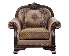 Chateau De Ville - Chair - Fabric & Espresso Finish