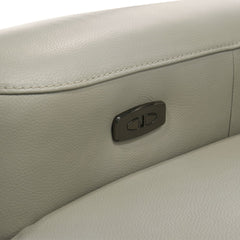Jayke - Power Motion Sectional Sofa - Light Gray Top Grain Leather Match