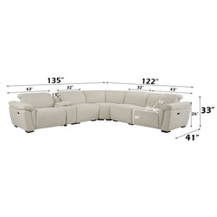 Dayana - Power Motion Sectional Sofa - Beige Boucle