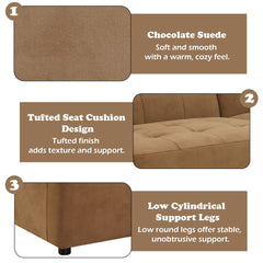 Zoey - Modular - Armless Chair - Chocolate Suede