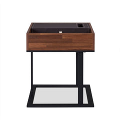 Sara - I - I End Table - Espresso PU, Walnut & Sandy Black