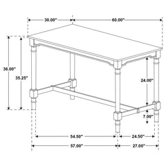 Martina - 5 Piece Rectangular Counter Height Dining Set - White