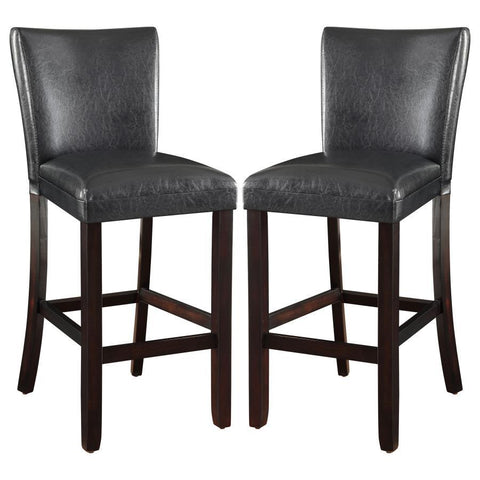 Alberton - Leatherette Upholstered Bar Chair (Set of 2) - Black