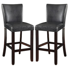 Alberton - Leatherette Upholstered Bar Chair (Set of 2) - Black