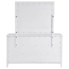 Marielle - 6 Drawers Dresser With Mirror - Distressed White