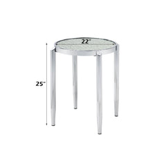 Abbe - End Table - Glass & Chrome Finish