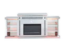 Noralie - Fireplace - Mirrored & Faux Diamonds