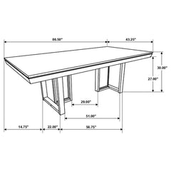 Kelly - Rectangular Wood Dining Table - Dark Gray