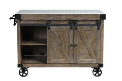 Alforvott - Serving Cart - Marble & Weathered Gray Finish