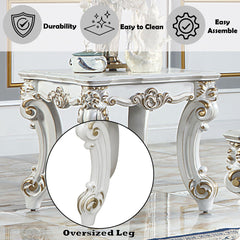 Vendom II - End Table - Antique Pearl Finish