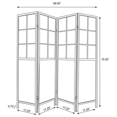 Edwards - 4-Panel Room Divider Folding Shoji Screen - Natural