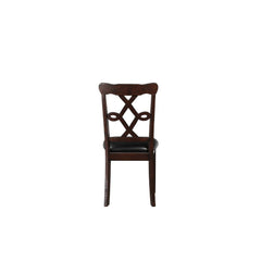 Ingeborg - 5 Piece Dining Set - Black Synthetic Leather & Espresso