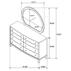 Granada - 8-Drawer Dresser And Mirror - Natural Pine