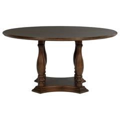 Landon - Round Wood Pedestal Dining Table - Rich Brown