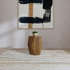 Zalika - Hexagonal Solid - Mango Wood End Table - Natural