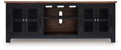 Wildenauer - Brown / Black - XL TV Stand With Fireplace Option