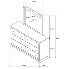 Gran Park - 6-Drawer Dresser And Mirror - Dark Cocoa