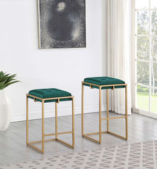 Nadia - Upholstered Backless Counter Stool (Set of 2) - Hunter Green