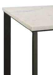 Tobin - Square Marble Top End Table - White And Black