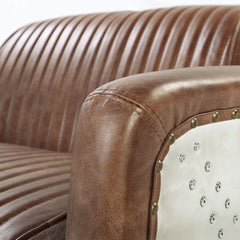 Brancaster - Chair - Retro Brown Top Grain Leather & Aluminum