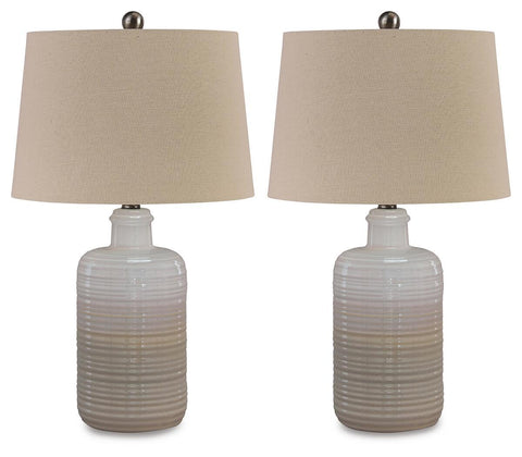 Marnina - Ceramic Table Lamp (Set of 2) - Taupe