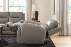 Real Moments - Power Reclining Sofa With Audio Seating - Ash