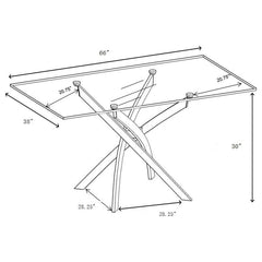 Carmelo - 5 Piece Rectangular Glass Top Dining Set - Chrome