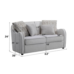 Mahler - Loveseat With 4 Pillows - Beige Linen
