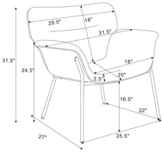 Davina - Upholstered Flared Arm Accent Chair