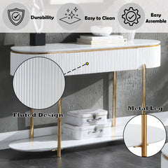 Daveigh - Sofa Table - White High & Gold